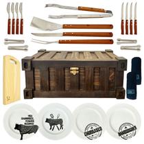 Kit Churrasco 24 Peças Caixa Container