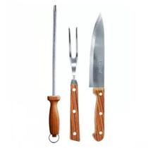 Kit churrasco 3 pc faca/chaira/garfo ad-0224 Kit churrasco 3 pc faca/chaira/garfo ad-0224