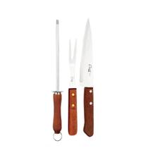 Kit churrasco 3pc. Wood Class Home