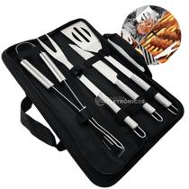 Kit Churrasco 4 Peças Aço Inoxidável Alta Qualidade Chef Resistente à Corrosão LCC2334