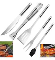 Kit Churrasco 5 Peças Churrasqueiro Faca Garfo Espátula - Palisad