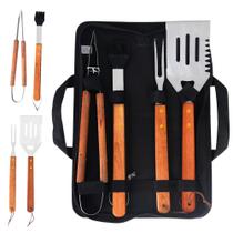 Kit Churrasco 5 Peças Maleta de transporte ChurrascoPegador Garfo Espátula Pincel Aço Inox Grillrelax Kit Churrasco 5 Peças Maleta de transporte ChurrascoPegador Garfo Espátula Pincel Aço Inox Grillrelax