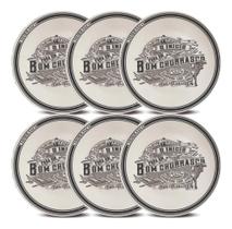 Kit Churrasco 6 Pratos Cerâmica Oxford Premium 24cm Kit Churrasco 6 Pratos Cerâmica Oxford Premium 24cm