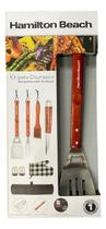 Kit Churrasco 8 Peças Aço Inox E Madeira - Hamilton Beach Kit Churrasco 8 Peças Aço Inox E Madeira - Hamilton Beach