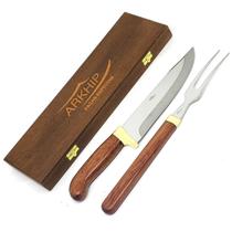 Kit Churrasco Arkhip Churra Master Grill 8'' Cabo Madeira Caixa