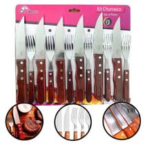 Kit churrasco atenas 12 pcs (6 garfos + 6 facas 24,8x2,7cm )