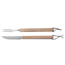 Kit Churrasco Brinox 2 peças em aço inoxidável e madeira - garfo e faca - Linha Churrasco - Madeira Ref. 2555/101