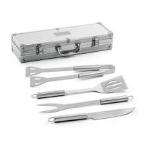 Kit Churrasco Com 4 Peças E Maleta Em Aço Inox - UnyGift