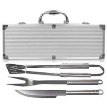 Kit Churrasco Com Maleta 3 Peças em inox Gourmet