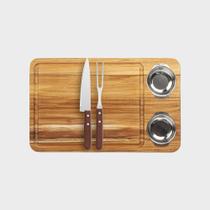 Kit churrasco com Potes Inox Garfo e Faca