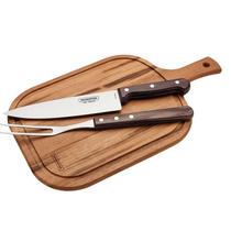 Kit Churrasco com Tábua 3 Peças Castanho Polywood Tramontina