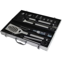 Kit Churrasco Completo com Maleta Inox e Termômetro Digital Grill Fork