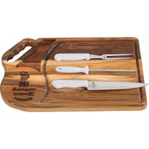 Kit Churrasco Completo Personalizado Com Desenho Tábua com Utensílios Presente Dia Dos Pais