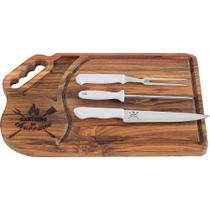 Kit Churrasco Completo Personalizado Tábua com Utensílios Presente Namorados