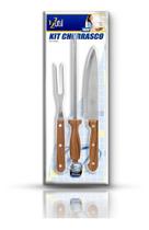 Kit Churrasco Conjunto 3 Peças Faca, Chaira E Garfo Cozinha Kit Churrasco Conjunto 3 Peças Faca, Chaira E Garfo Cozinha