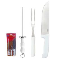 Kit Churrasco Conjunto Do Assador, Faca, Chaira E Garfo MOR