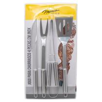 Kit Churrasco De 4 pçs + Escova para Grelha - Mimo Style Kit Churrasco De 4 pçs + Escova para Grelha - Mimo Style