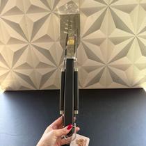 Kit churrasco de inox 3 peças com espátula faca pegador e garfo cabo longo preto presente conjunto facas pai namorado