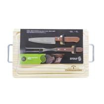 Kit Churrasco De Madeira Pinus Personalizado Mestre