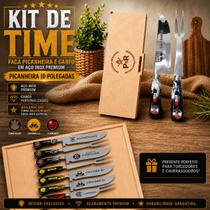Kit Churrasco de Times 2 Peças. Faca 10 polegadas e Garfo em aço Inox 420, acompanha estojo em MDF. Kit Churrasco de Times 2 Peças. Faca 10 polegadas e Garfo em aço Inox 420, acompanha estojo em MDF.