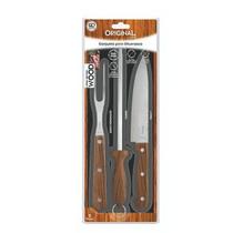 Kit Churrasco Desing Wood 3 Peças Original
