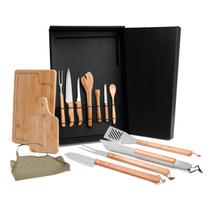 Kit Churrasco E Caipirinha Inox E Bambu 14 Pç - Welf