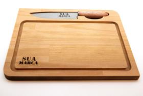 kit Churrasco EL TORO - Tábua com entalhe e Faca