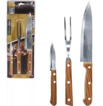 Kit churrasco em aço inox - 3 peças com garfo e 2 facas - PRIME Kit churrasco em aço inox - 3 peças com garfo e 2 facas - PRIME