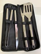 Kit Churrasco Em Estojo Com 4 Peças Em Inox Kit Churrasco Em Estojo Com 4 Peças Em Inox
