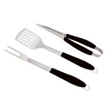 Kit Churrasco Em Inox Beef Club Preto 3 Peças - Fracalanza Kit Churrasco Em Inox Beef Club Preto 3 Peças - Fracalanza