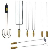 Kit churrasco espetos e acendedor elétrico 220 v