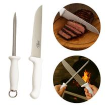 Kit Churrasco Faca Chaira 2 Pçs Multiuso Grill & Pizza Prana