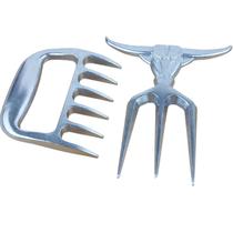 Kit Churrasco Garra De Urso e Garfo Tridente de Aluminio para Churrasqueiro