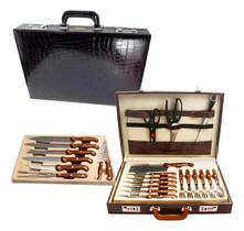 Kit Churrasco Grill Faqueiro 25 Pcs Maleta Executiva Luxo 25 Peças Com Maleta De Couro Songhe Alemanha Importado Kit Churrasco Grill Faqueiro 25 Pcs Maleta Executiva Luxo 25 Peças Com Maleta De Couro Songhe Alemanha Importado