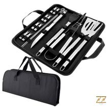 Kit Churrasco Inox 17 Peças Aço Inoxidável - ZZ