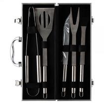 Kit Churrasco Inox 5 Pecas Com Maleta Clink