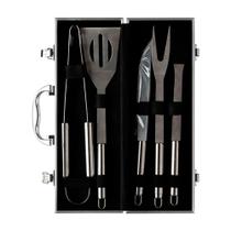 Kit Churrasco Inox 5 Pecas Com Maleta Clink