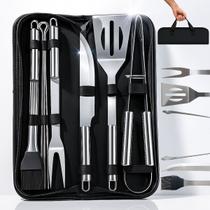 Kit Churrasco Inox 9 Peças Completa Com Maleta Profissional