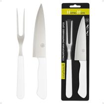 Kit Churrasco Inox com Faca e Garfo Trinchante 2 Peças Utensílios Churrasco, grelha de churrasco, presente para amigos, Conjunto De Garfo E Faca