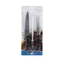 Kit Churrasco Jogo De Faca Inox e Chaira Amolador Cabo Preto Kit Churrasco Jogo De Faca Inox e Chaira Amolador Cabo Preto