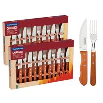 Kit Churrasco Jogo Talheres Jumbo com Cabo de Madeira 24 peças Tramontina