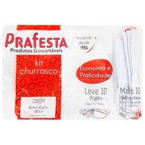 Kit Churrasco Prafesta com Prato Garfo e Faca 10 Unidades