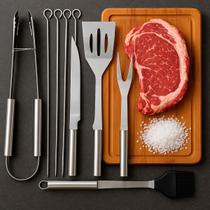 Kit Churrasco Profissional Em Estojo Completo E Leve