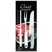 Kit Churrasco Profissional Gourmet Faca Garfo Chaira Inox