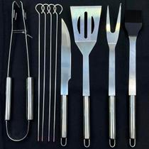 Kit Churrasco Profissional Inox Com Estojo De Nylon