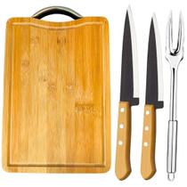 Kit Churrasco Tábua Corte Carne Madeira Faca Peixeira 5 6 7 Cabo Madeira Garfo Trinchante Inox Aço I Kit Churrasco Tábua Corte Carne Madeira Faca Peixeira 5 6 7 Cabo Madeira Garfo Trinchante Inox Aço I