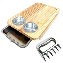 Kit Churrasco Tábua Inteligente 2 Potes Clara Para Churrasqueiro com Garra de Urso Prateada