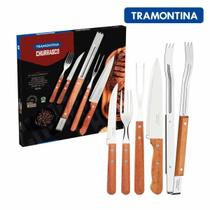 Kit Churrasco Tramontina Aço Inox Dynamic Madeira 15 Pçs