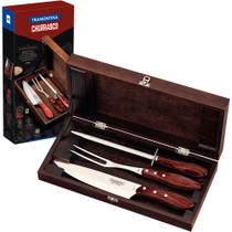 Kit Churrasco Tramontina Box 4 Peças Polywood Vermelho