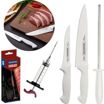 Kit Churrasco Tramontina Com Facas Inox Injetor De Tempero Kit Churrasco Tramontina Com Facas Inox Injetor De Tempero